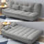 Canapé-lit modulaire gris en coton et lin