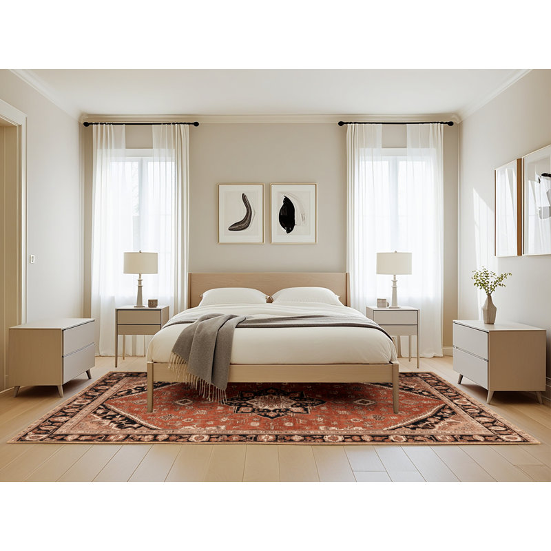 Tapis brun lavable à la machine, Rectangle de 5 pi x 8 pi
