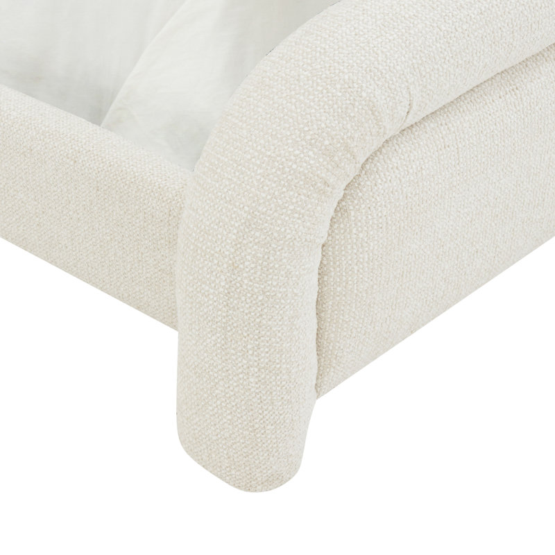 Adelle Chenille King Bed, Cream, King