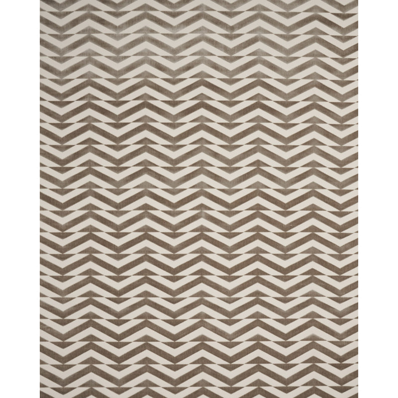 Tissu en velours Schumacher x Miles Redd, Taupe / ivoire