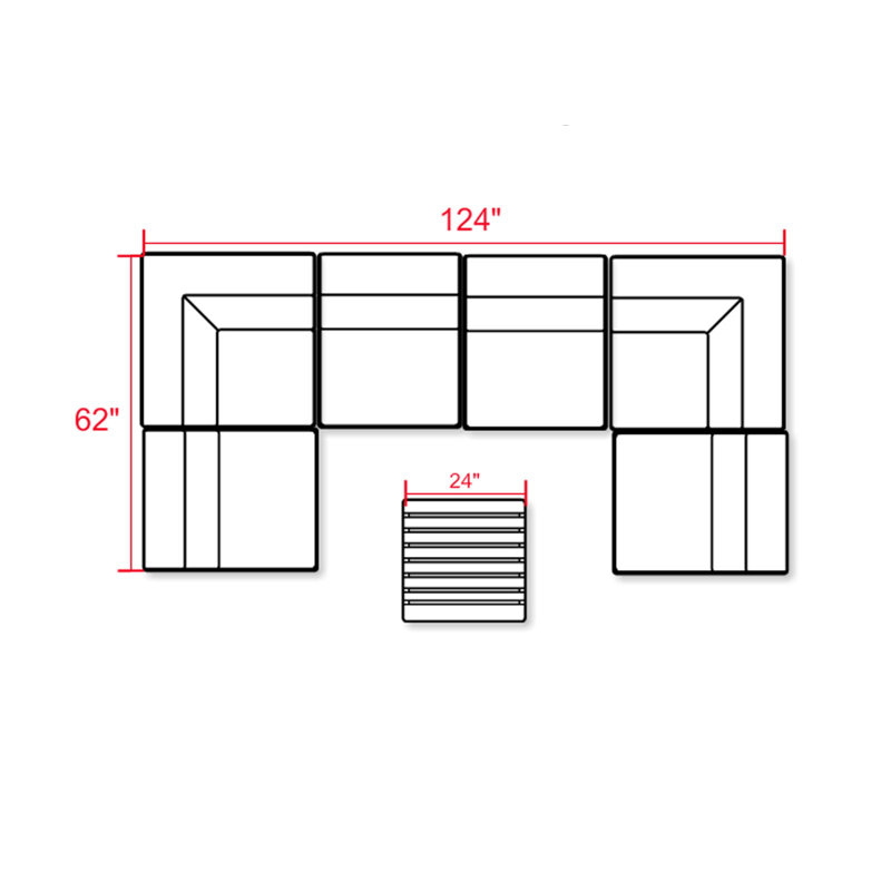 Ensemble de conversation modulaire avec coussins 7 pièces Ayomikun