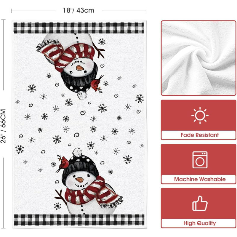 Ensemble de 2 essuie-tout Xmas, Blanc/Noir
