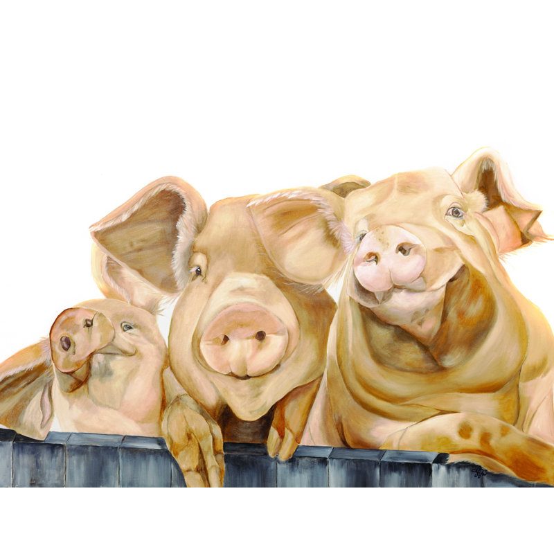 Trois cochons - imprimé, H 12 po x l 16 po
