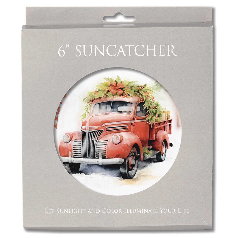 Suncatcher camion rouge Merry Christmas