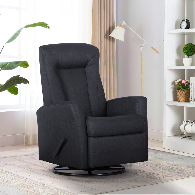Fauteuil de chambre de bébé oscillant inclinable manuel 29,5 po de largeur, Polyester gris foncé