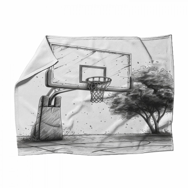 Jeté en molleton Basketball - Jetés de sport pour canapés ou lits, L 68 po x H 80 po