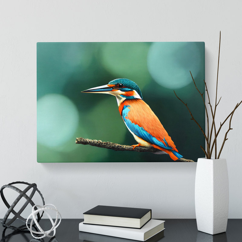Splendid Kingfisher Bird - Wrapped Canvas, 40cm H x 60cm W x 3cm D