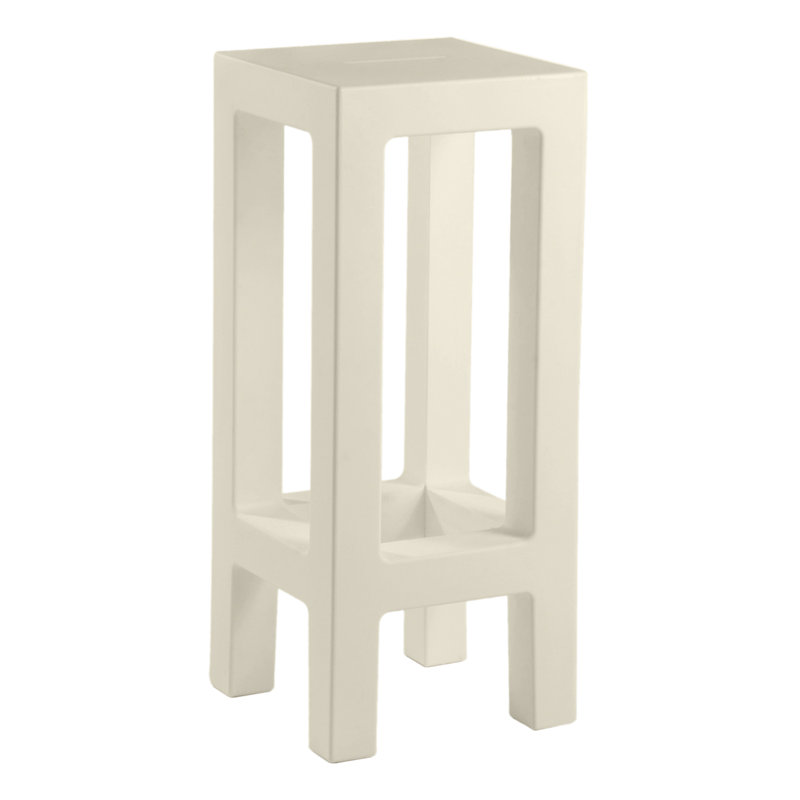 Jut 28.25" Patio Bar Stool, Ecru
