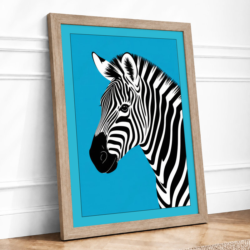 Zebra Profile Modern 1 Piece Single Picture Frame Wall Art, A4 - 29.7 x 21.0 cm, Oak