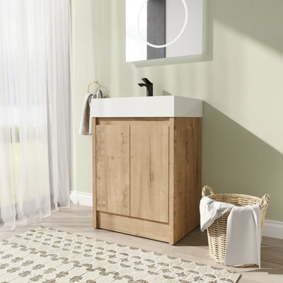Jontarius 23.67'' Single Bathroom Vanity with Resin Top