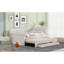 Lit de jour double rembourré avec lit gigogne et trois tiroirs, beige-129135397-129135418
