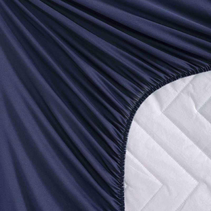 Soft & Breathable Cotton Waterproof Fitted Sheet, Full Fitted Sheet, Navy
