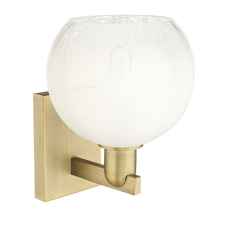 Appleton - laiton antique noir - applique, 12.75" H x 8" W x 8" D, Clear/Brushed Brass