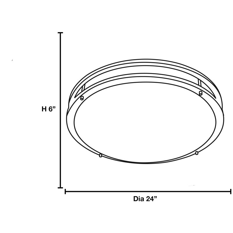 Plafonnier encastré circulaire simple 1 lumière 24 po Penning, Acier brossé