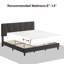 Base de lit tapissier très grand en tissu, tête de lit réglable à 3 hauteurs, support à lattes en bois, base de matelas silencieuse, aucun sommier requis, assemblage facile-552440495
