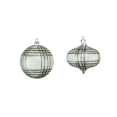 4'' Plaid Shatterproof Ball Ornament