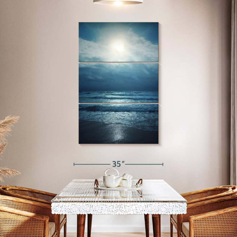 Gillard au clair de lune, océan Atlantique, H 50 po x l 32 po