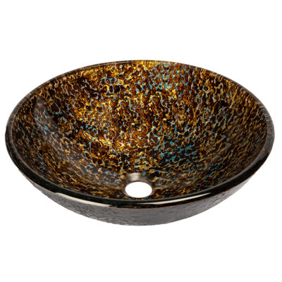 Eden Bath Eden 16.5'' Brown/Black Tempered Glass Circular Bathroom Sink