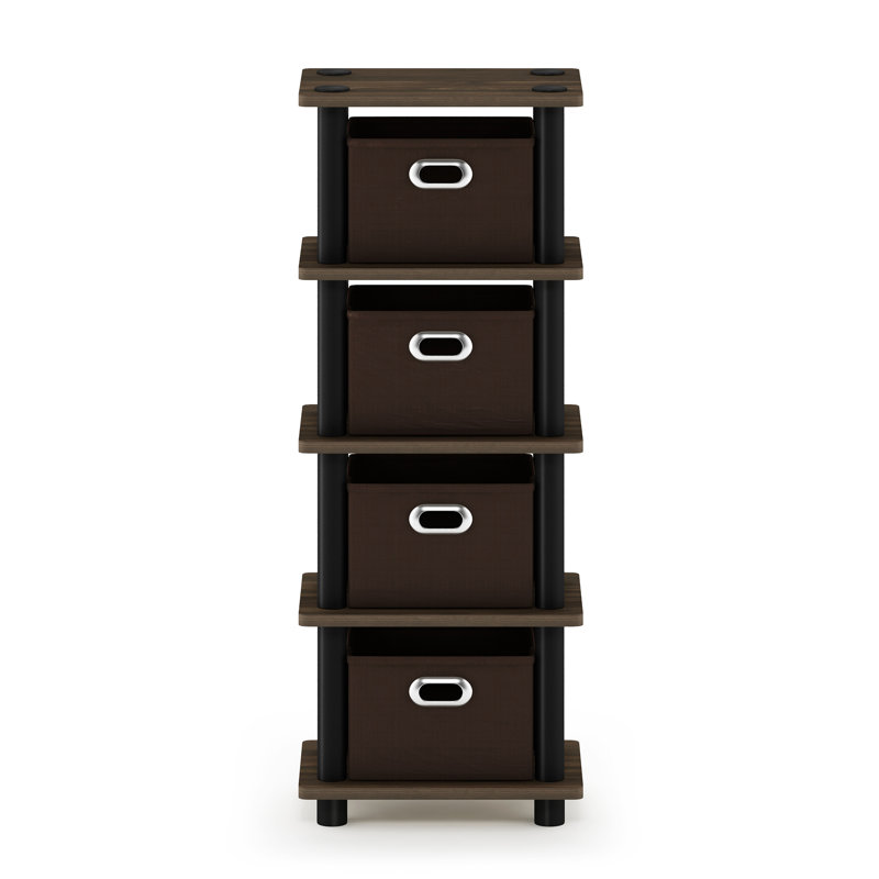 Asid Bookcase, Columbia Walnut/Black/Dark Brown