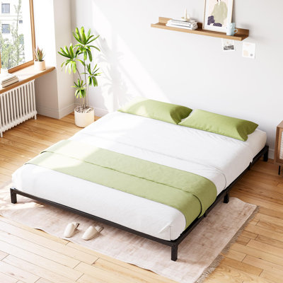 6" Low-Profile Metal Platform Bed Frame, Full Sizes, Steel Bed Base with Slat Support, No Box Spring Needed