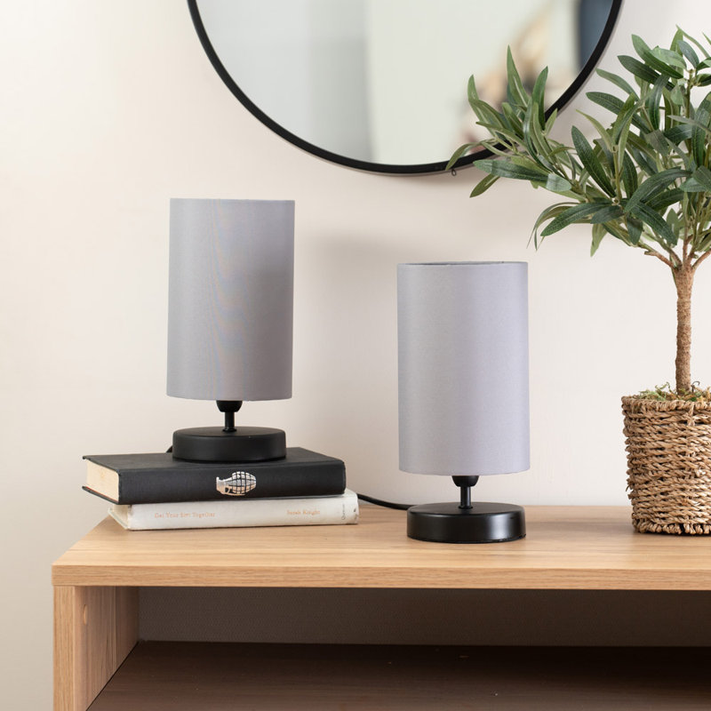 Romica Metal Table Lamp, Matt Black, No, Grey