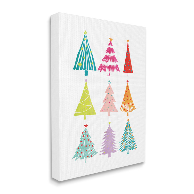 «Varied Fun Christmas Trees», impression sur toile, H 30 po x l 24 po x P 1,5 po