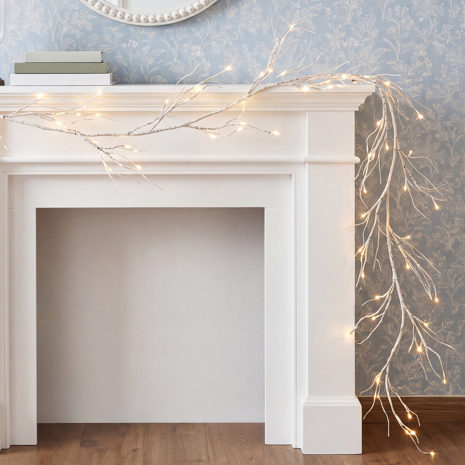 47'' in. Lighted Birch Garland