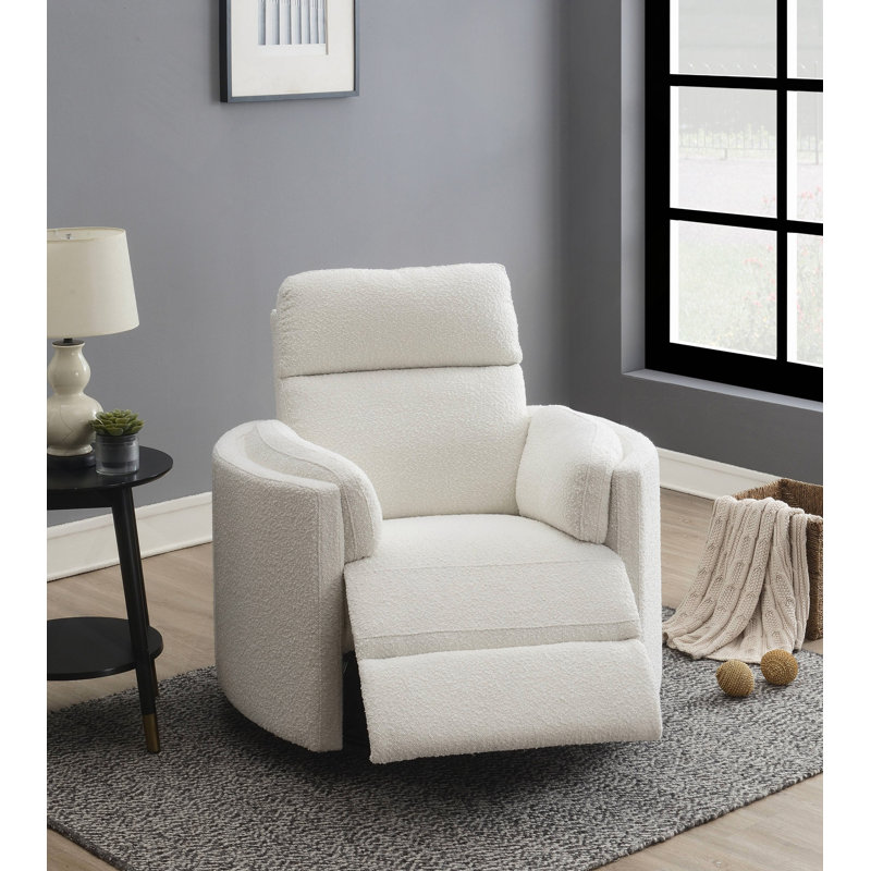 Fauteuil inclinable souple, fauteuil inclinable oscillant avec pivot, Beige Boucle