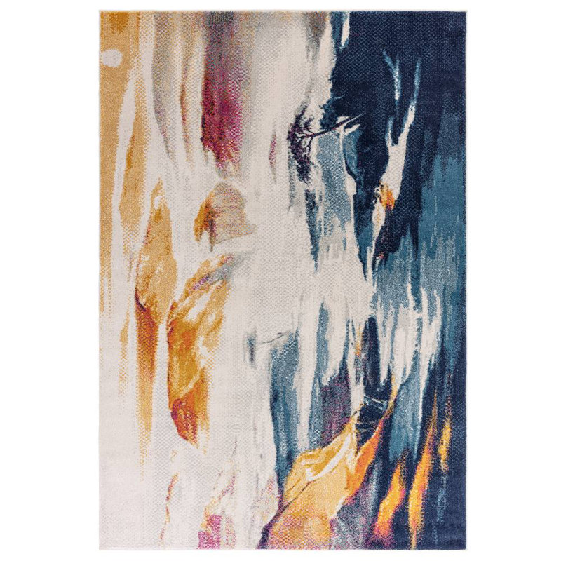 Debrisha Abstract Area Rug, Rectangle 80 x 150 cm, Abstract 1
