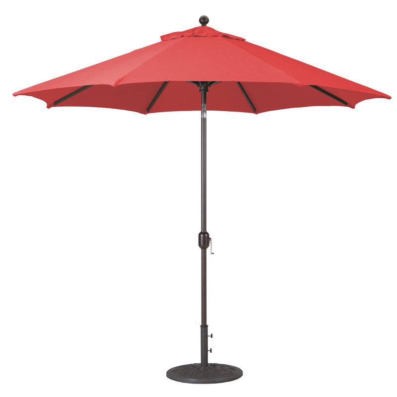 Parasol de marché 9 pi Nadasha, Toile Sunbrella® rouge Jockey, Noir