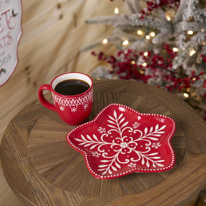 Ceramic Snowflake Plate (Set of 4)