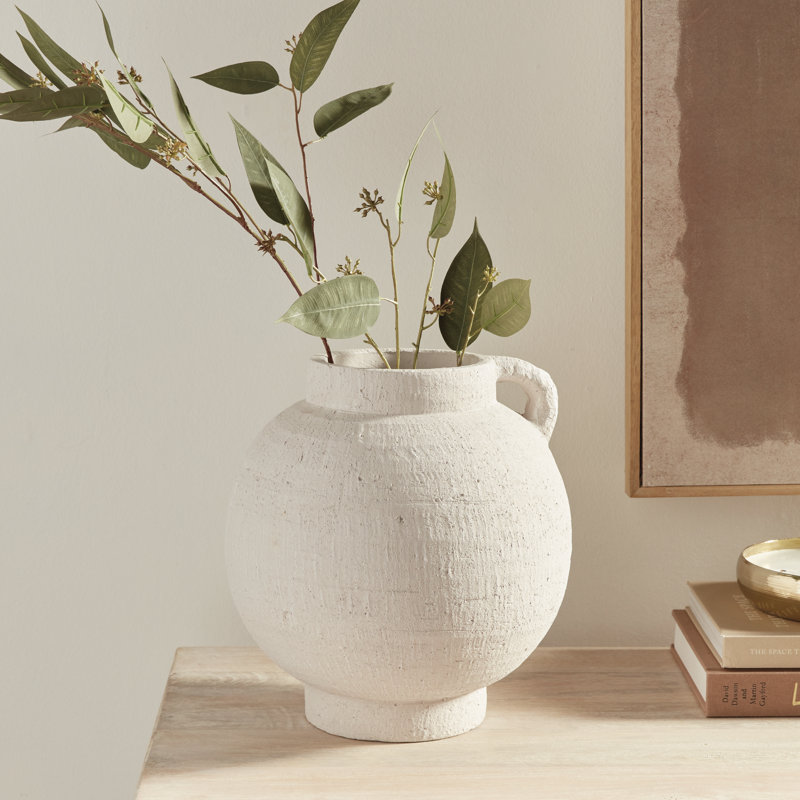 Gianna Handmade Terracotta Table Vase, 12" H x 11.25" W x 11.25" D
