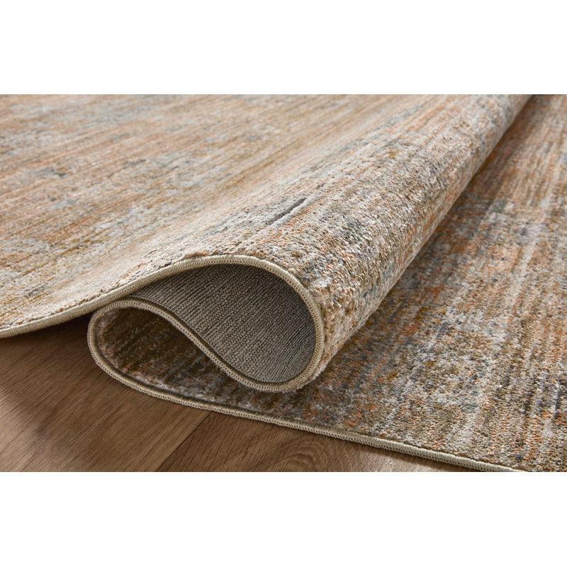 Tapis cuivre / acier Jean Stoffer x Loloi Katherine, Rond 5 pi 3 po