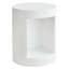 Table d'appoint ronde Ishika de 14 po de large en fibre de verre avec rangement ouvert - table d'appoint ou de bout intérieure pour patio, salon ou chambre à coucher-2018327207