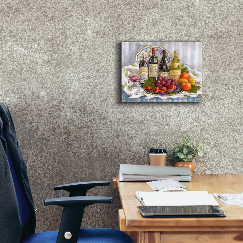  «Wine Bottles» par Gale Pitt, art mural sur toile, 16 po x 12 po, H 12 po x l 16 po