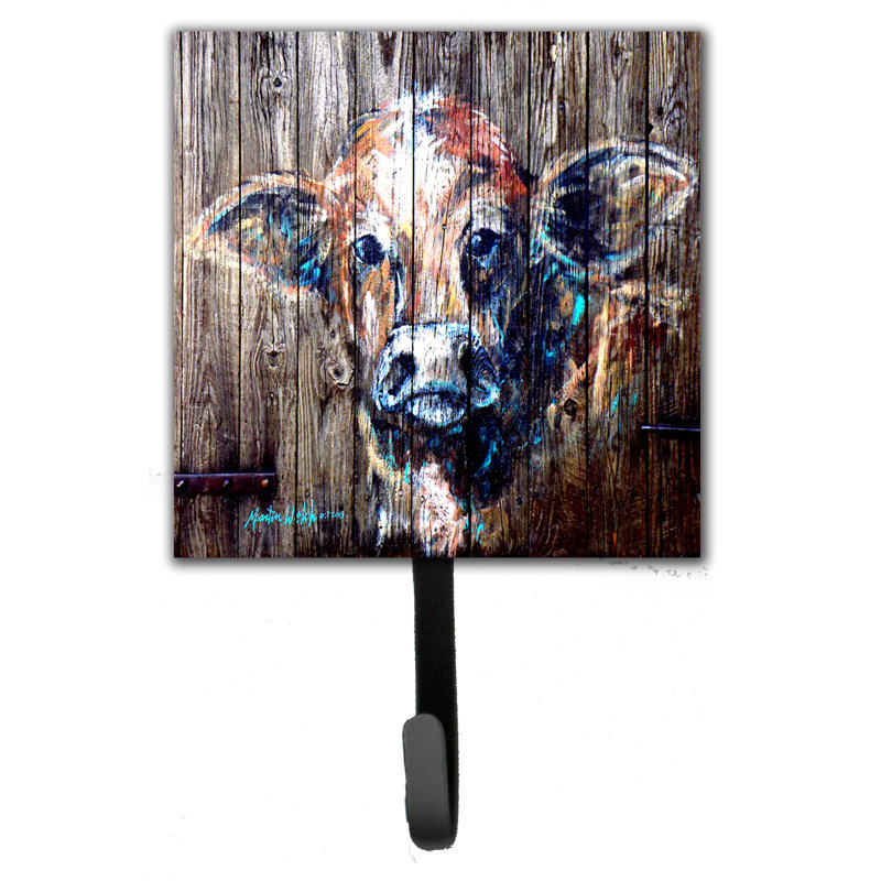 Porte-laisse de brillance moo de vache et crochet mural