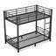 Lit superposé simple en métal pour très grand lit simple TG au-dessus de simple TG pour adolescents et adultes, conception convertible 2-en-1, peu encombrant, réduit le bruit, aucun sommier tapissier requis, noir-1026252645