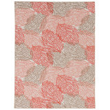 Madelyn Washable Ivory and Coral Machine Woven area rug