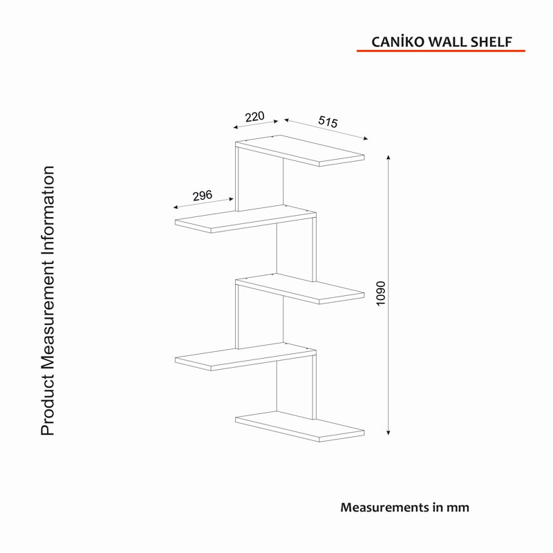 Garnica 5 Piece Accent Shelf, Walnut