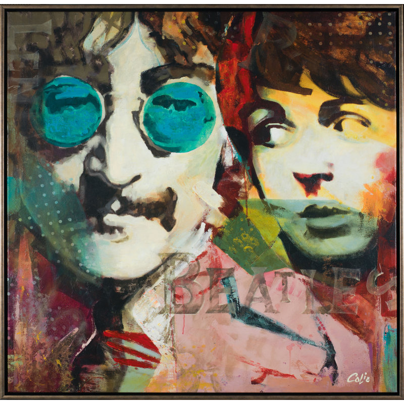 John & Paul par Colio - peinture sur toile à cadre flottant