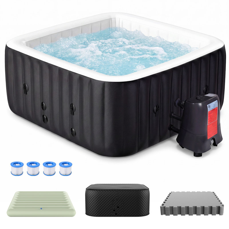 4-Person Round Inflatable Tub, 4-Person, Round