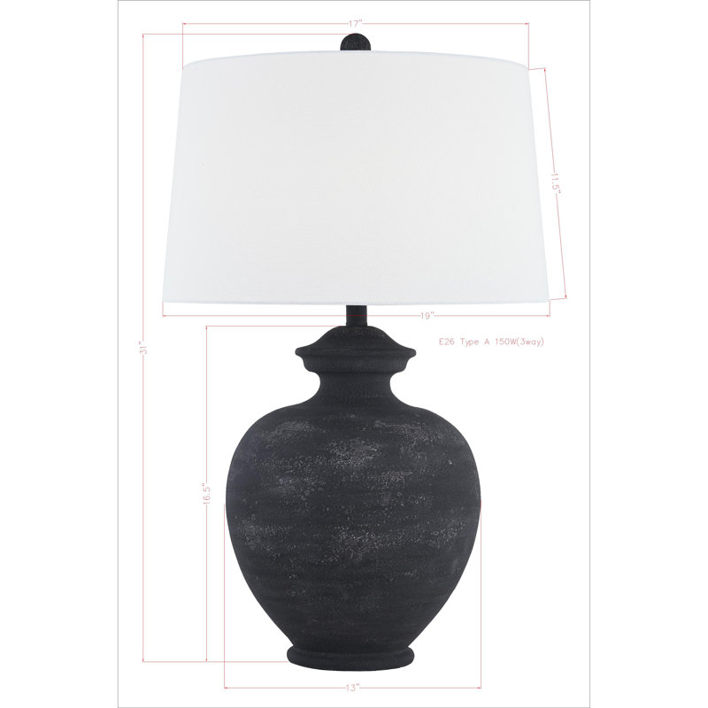 Lampe de table Memphis, noir