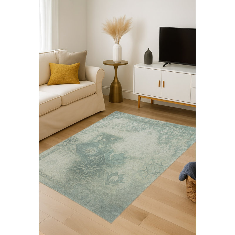 Tapis beige tissé Mosso, 4 pi 11 po x 9 pi 10 po