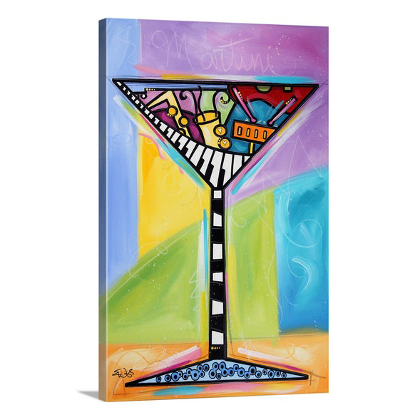Malveaux «Raise Your Spirits, Martini» par Brittiney, impression, H 18 po x l 12 po x P 1,5 po, Toile