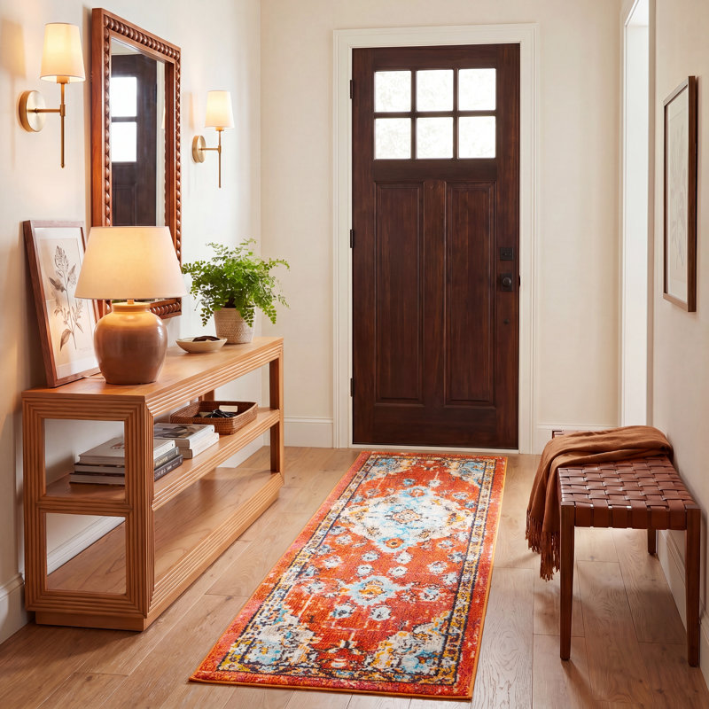 Tapis orange Kathryn, Tapis de couloir 2 pi x 8 pi