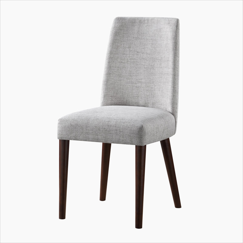 Chaise avec pieds espresso et tissu gris