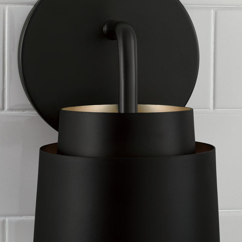 Applique murale l 5 po x H 9,50 po, Noir mat