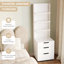 Armoire de rangement multimédia 51,2 po, blanc crème, salon