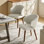 Chaise de salle à manger à oreilles Kanalu avec pieds en bois massif
