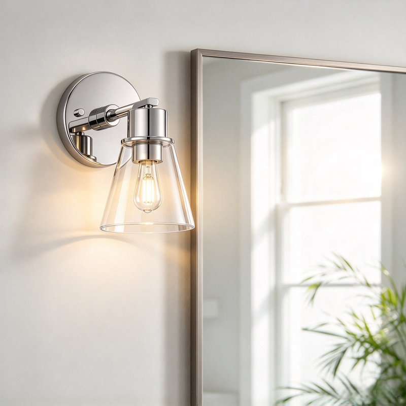 Lampe murale simple, Chrome